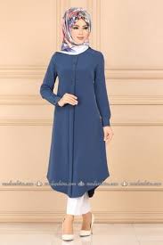 Modaselvim Tunik Dugme Detay Tesettur Tunik Pl892 Indigo Muslim Fashion Dress Kurti Neck Designs Stylish Dresses