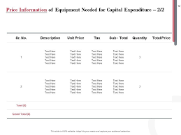 A capital expenditure is an expense in acquiring or upgrading a business asset. Capital Expenditure Proposal Powerpoint Presentation Slides Powerpoint Templates Designs Ppt Slide Examples Presentation Outline