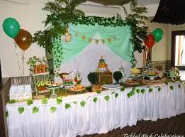 Jungle Animal Safari Lolly And Dessert Buffet Set Up We Created For A 1st Birthday Party Www Tickledpinkcelebrat Buffet Set Up 1st Birthday Parties Buffet Set
