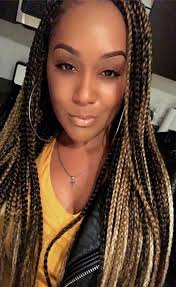Black Box Braids With Color Braid Color Used 613 1b 30 27 Box Braids Hairstyles For Black Women Braiding Hair Colors Box Braids Hairstyles