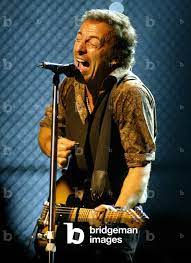Image of American rockstar Bruce Springsteen performs during his concert at  Palau