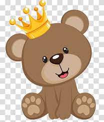 Brown Bear With Crown Illustration Teddy Bear Baby Shower Infant Topo Transparent Backg Teddy Bear Baby Shower Brown Bear Illustration Baby Bear Baby Shower