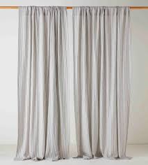 High quality suede material is this curtain's. Ticking Stripe Grey Loop Top Curtain Single Secret Linen Store