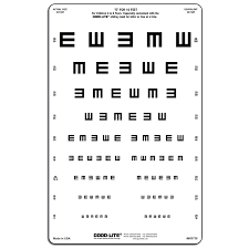 Tumbling E Linear Spaced Distance Vision Chart 10ft 3 Meters