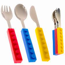 Amazon Com Toddler Utensils And Brick Toys Set Of 3 Interlocking Block Kids Silverware Toddler Fork And Spoon Set With Toddler Knife For Kids Non Bpa Kids Cutlery And Kid Safe