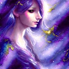 Fantasy Galaxy Black Purple Blue Watercolor Thomas Kinkade Ethereal Fairy  Charlie Bowater Gold Glitter Painting · Creative Fabrica