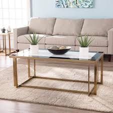 Southern Enterprises Frannie Gold With White And Black Mirrored Contemporary Coffee Table Gold W White And Black Mirror In 2020 Contemporary Coffee Table Table Black Mirror