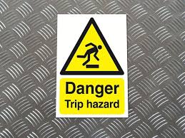 The sign is intended to alert emergency responders and visitors of potential hazards and eh&s installs the sign holder and posts the initial sign. Danger Trip Hazard Warning Safety Sign Free Delivery