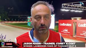 "I'm rapt, I'm stoked", It's been a long road back for Jason Magri's Comet  A Cost... but now he's into the G1 Ladbrokes.com.au Paws of Thunder