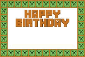 Free banner letter messages to print. 10 Best Minecraft Printable Happy Birthday Card Printablee Com