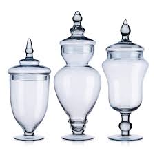 These glass jars with matching lids are wide mouthed and thick walled to ease scooping, prevent spillage, and protect what you buy. Classic Home Kit Set Of 3 Blue Glass Apothecary Jars Elegant Storage Jars Decorative Spa Wedding Candy Organizer Buffet Containers Home Decor Vase Organizers Buy Online In Macau At Macau Desertcart Com Productid