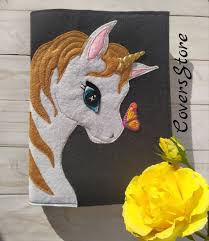 Felt Book Cover Felt Cover With Unicorn Unicorn Etsy In 2021 Felt Cover Felt Crafts Crochet Toys Patterns