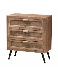 Check spelling or type a new query. Baxton Studio Mid Century Modern 31 H Rattan 3 Drawer Storage Cabinet Whitewashed Natural Brownblack Office Depot