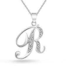 Bling Jewelry 925 Silver Cz Cursive Initial Letter R Alphabet Necklace Find Out More Ab Silver Necklace Designs Initial Necklace Silver Silver Initial Charms