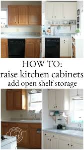 See How I Raised Our Kitchen Cabinets To The Ceiling And Added A Floating Shelf Underneath To Maximi Diy Kitchen Renovation Kitchen Cabinets Kitchen Renovation