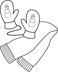 Scarf And Mittens Coloring Page Clothing Coloring Pages Color Mittens