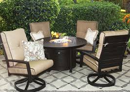 Cast aluminum patio furniture cushions cheap, solid and a very pleased we are very durable alternative to outdoor environment with cushions ottoman cushions custom outdoor seating set includes one table. Quincy Cast Aluminum Outdoor Patio 5pc Set 50 Inch Round Firetable Series 4000 With Sunbrella Sesame Linen Cushion Antique Bronze Zenpatio