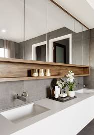 If your recessed medicine cabinet is going on an exterior wall of your home, you really should double frame the wall. Recessed Shelf Above Vanity Farmhouse Bathroom Mirrors Bathroom Interior Design Bathroom Mirror Design