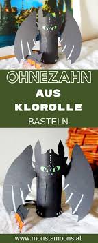 Ohnezahn So Bastelst Du Den Niedlichen Drachen Drachen Basteln Klopapierrollen Basteln Klorollen Basteln