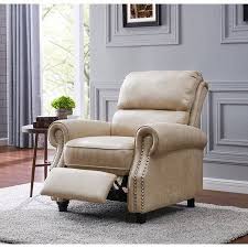 Homesvale Cari Faux Leather Push Back Recliner Chair Tan Walmart Com Recliner Chair Recliner Master Bedrooms Decor