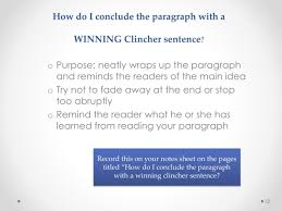 Ppt - Topic And Clincher Sentences Powerpoint Presentation, Free Download -  Id:2270060