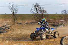 Man, this quad bike is fun for the size and everything. Biskupice Radlowskie Poland January 14 2018 Riding A Quad Bike On The Road Is Fun Stock Photo Picture And Royalty Free Image Image 93499633
