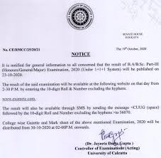 All the students who have appeared for the university semester examinations can check their results here. News Category Whatnew News Cu Notice Results Of Ba Bsc Bcom Part Iii Examination 2020 Will Be Published On 23 10 2020 Published On 20 10 2020