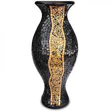 Maybe you would like to learn more about one of these? Zorigs Floor Vase Tall Cylinder Made Of Terracotta With Black And Gold Glass Mosaic Pieces Exquisite