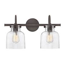 Industrial Seeded Glass Vanity Light Bronze 2 Lt By Hinkley 50122oz Destination Lighting