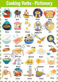 All you need is love. Cooking Verbs Pictionary Esl Worksheet By Solnechnaya