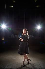 Top brands, low prices & free shipping on many items. Portrait Of Chubby Teen Girl Near Wall Of Building Outdoors And Color Flashes In The Dark And Black Background Stock Image Image Of Girl Hair 172544767
