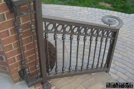 Wrought iron porch railings cost between $40 and $60 a linear foot. Exterior Easy On The Eye Custom Porch Railings Aluminum Fence Panels Vinyl Porch Railing Kit Wrought Iron Porch Railings Iron Railings Outdoor Iron Handrails