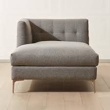 Samuel tufted chaise lounge, right arm facing, opal grey. Holden Grey Tufted Left Arm Chaise Reviews Cb2