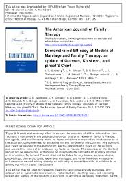 Pdf Demonstrated Efficacy Of Models Of Marriage And Family
