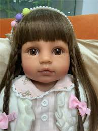 Buy Anano Full Body Silicone Girl Doll Tan Skin Reborn Baby Dolls Girls 22  Inches Bathable Toddler Reborn Doll with Long Black Hair Online at Low  Prices in India