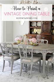 Apply a third thin even coat of topcoat paint. How To Paint A Vintage Dining Table Bluesky At Home