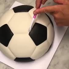 Food Trick On Instagram A Classic Soccer Ball Filled With Dark Chocolate Mousse And Summer Ra Soccer Ball Cake Dark Chocolate Mousse Soccer Birthday Parties