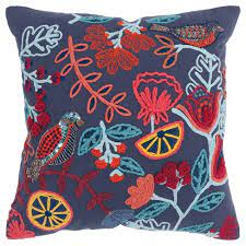 Featuring a wide range of collections in a variety of colors, patterns and constructions, bedding is sure to have a design suited especially to your personal taste and style 20 X20 Oversize Poly Filled Floral With Bird Square Throw Pillow Dark Blue Rizzy Home Target