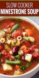 Hearty Slow Cooker Minestrone Soup All Recipes Easy Recipe Minestrone Soup Slow Cooker Soup Recipes Slow Cooker Slow Cooker Soup