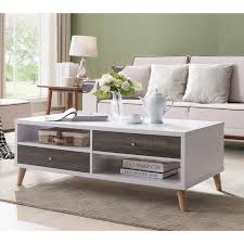 Black coffee tables small coffee table coffee table styling lift top coffee table cool coffee tables modern coffee tables white coffee table with drawers cool coffee tables blue bedroom storage furniture home decor. Furniture Of America Bago Mid Century White 2 Drawer Coffee Table