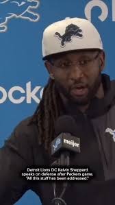 Detroit Lions defense coordinator Kelvin Sheppard spoke to the media