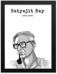 IPHIKO Satyajit Ray Portrait Design Handmade Fibre Black Frame
