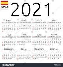 Simple Annual 2021 Year Wall Calendar Spanish Language Week Starts On Sunday Sunday Highl Printable Calendar Template Calendar Monthly Planner Calendar Word