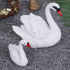 Constructed with lightweight concrete, this garden statue offers varying textures to create a realistic look. Buy Otviap Swan Shape Ornament Sculpture Lawn Decor 2 Pcs Swan Shape Garden Statue Outdoor Sculpture Lawn Garden Scene Decor Online In Kuwait 846772179