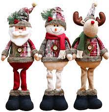 Lemonfilter christmas stockings set of 3 18 large xmas stockings decoration with 3d santa snowman reindeer pattern xmas character for family holiday christmas party decorations. Buy Christmas Decorations Reindeer Plush Toy Figurines Bendable Leg Standing Sitting Doll Xmas Christmas Home Ornament Party Table Christmas Decor Xmas Tree Hanging Decor Elk Snowman Home Indoor Table Online In Vietnam