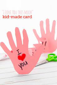 These cute diy romantic cards will be the best gift made with love! I Love You This Much Kid Made Card With Video Sugar Spice And Glitter