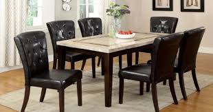 7 Pc Lisbon I Contemporary Style Dark Walunt Finish Wood Marble Top Dining Table With An Accen Dining Table Marble Marble Dining Contemporary Dining Table Set
