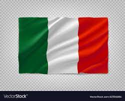 Flag of italy 3d object isolated on transparent Vector Image
