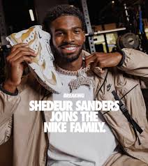Shedeur Sanders has an endorsement deal with Nike, which signed him as the  first college football player to a Name, Image, and Likeness (NIL) deal,  focusing on footwear and apparel. The partnership
