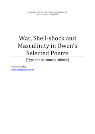 Pdf War Shell Shock And Masculinity In Owen S Selected Poems Type The Document Subtitle